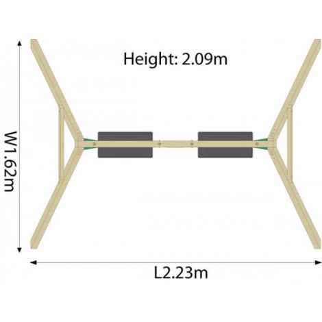 Leagan din lemn pentru 2 copii Double Swing Set Plum - poza 3