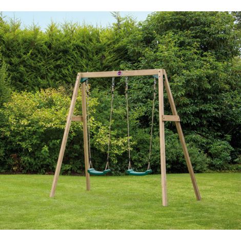 Leagan din lemn pentru 2 copii Double Swing Set Plum - poza 4