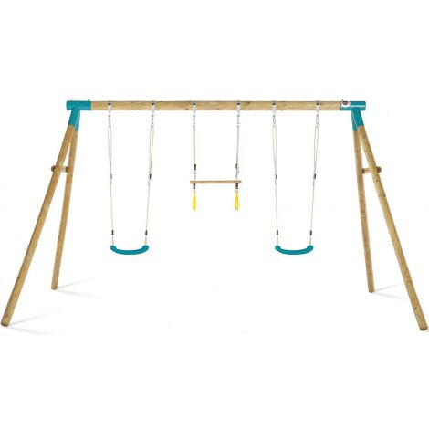 Leagan din lemn pentru 3 copii Mangabey Swing Set Plum 27656 - poza 2