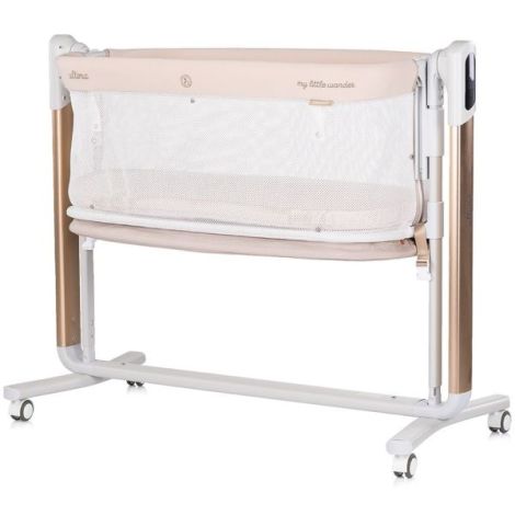 Leagan electric si patut pentru copii Chipolino Ultima cu laterala culisanta beige - poza 1