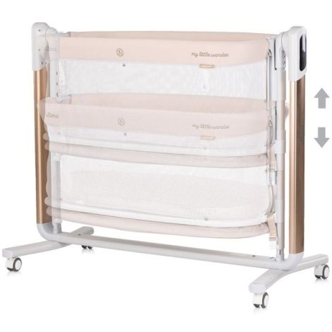 Leagan electric si patut pentru copii Chipolino Ultima cu laterala culisanta beige - poza 3