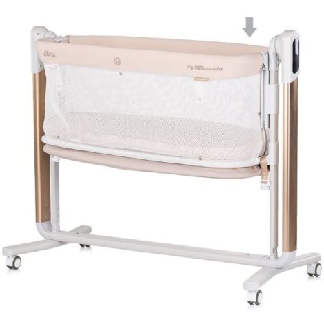 Leagan electric si patut pentru copii Chipolino Ultima cu laterala culisanta beige - poza 4