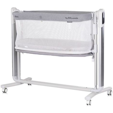 Leagan electric si patut pentru copii Chipolino Ultima cu laterala culisanta grey - poza 1