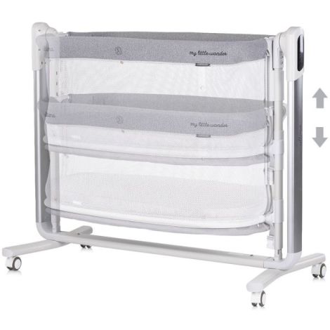 Leagan electric si patut pentru copii Chipolino Ultima cu laterala culisanta grey - poza 3