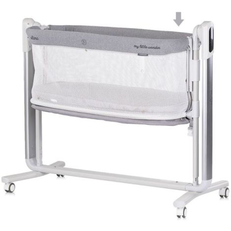 Leagan electric si patut pentru copii Chipolino Ultima cu laterala culisanta grey - poza 4