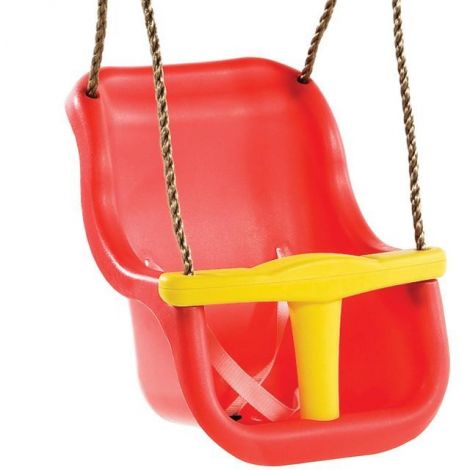 Leagan pentru bebelusi si copii 1-3 ani din plastic HDPE Luxe PP rosu galben - poza 2