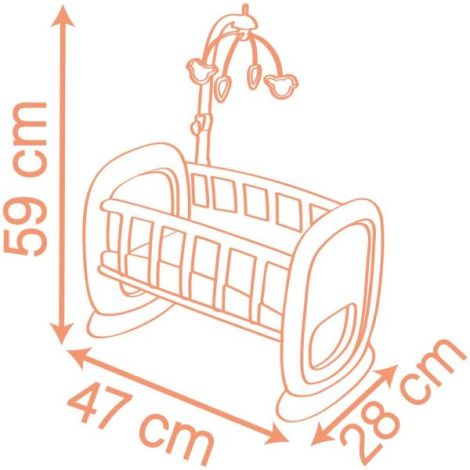 Leagan pentru papusa Smoby Baby Nurse Baby's Cot cu carusel - poza 2