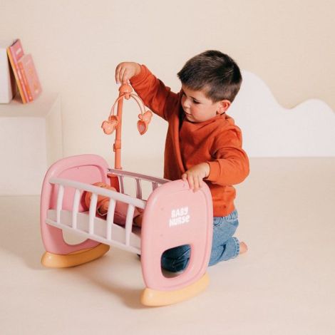 Leagan pentru papusa Smoby Baby Nurse Baby's Cot cu carusel - poza 4