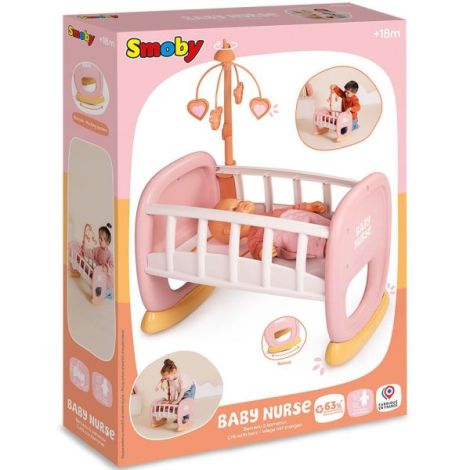 Leagan pentru papusa Smoby Baby Nurse Baby's Cot cu carusel - poza 5