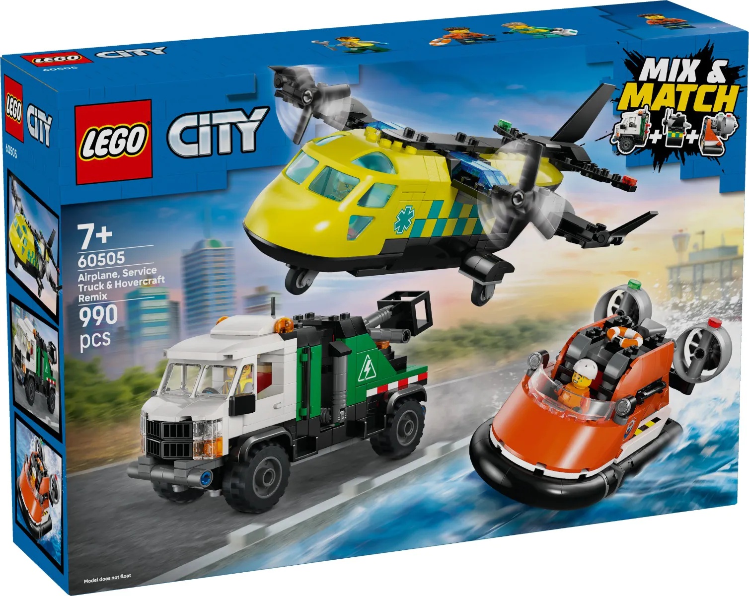 Lego City Avion, autospeciala de service si aeroglisor in versiuni adaptate 60505 - poza 4