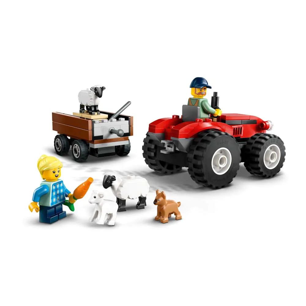 Lego City Tractor de Ferma Rosu cu Remorca si Oi 60461 - poza 3