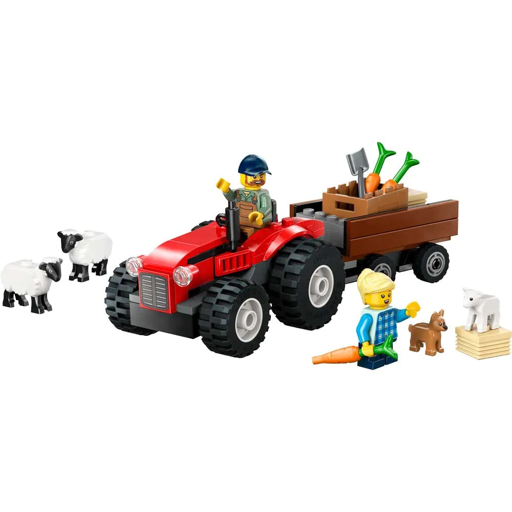 Lego City Tractor de Ferma Rosu cu Remorca si Oi 60461 - poza 4