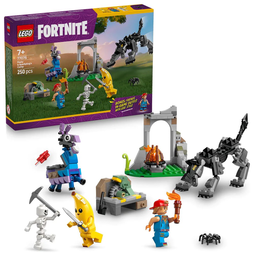 Lego Fortnite Tabara lui Peely si Spark Plug 77075 - poza 1