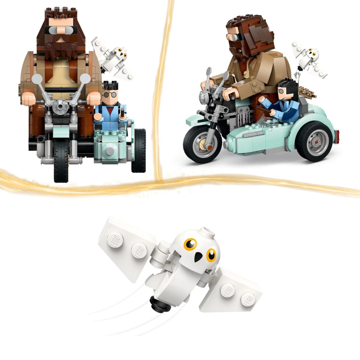 Lego Harry Potter Hagrid si Harry pe Motocicleta 76443 - poza 4