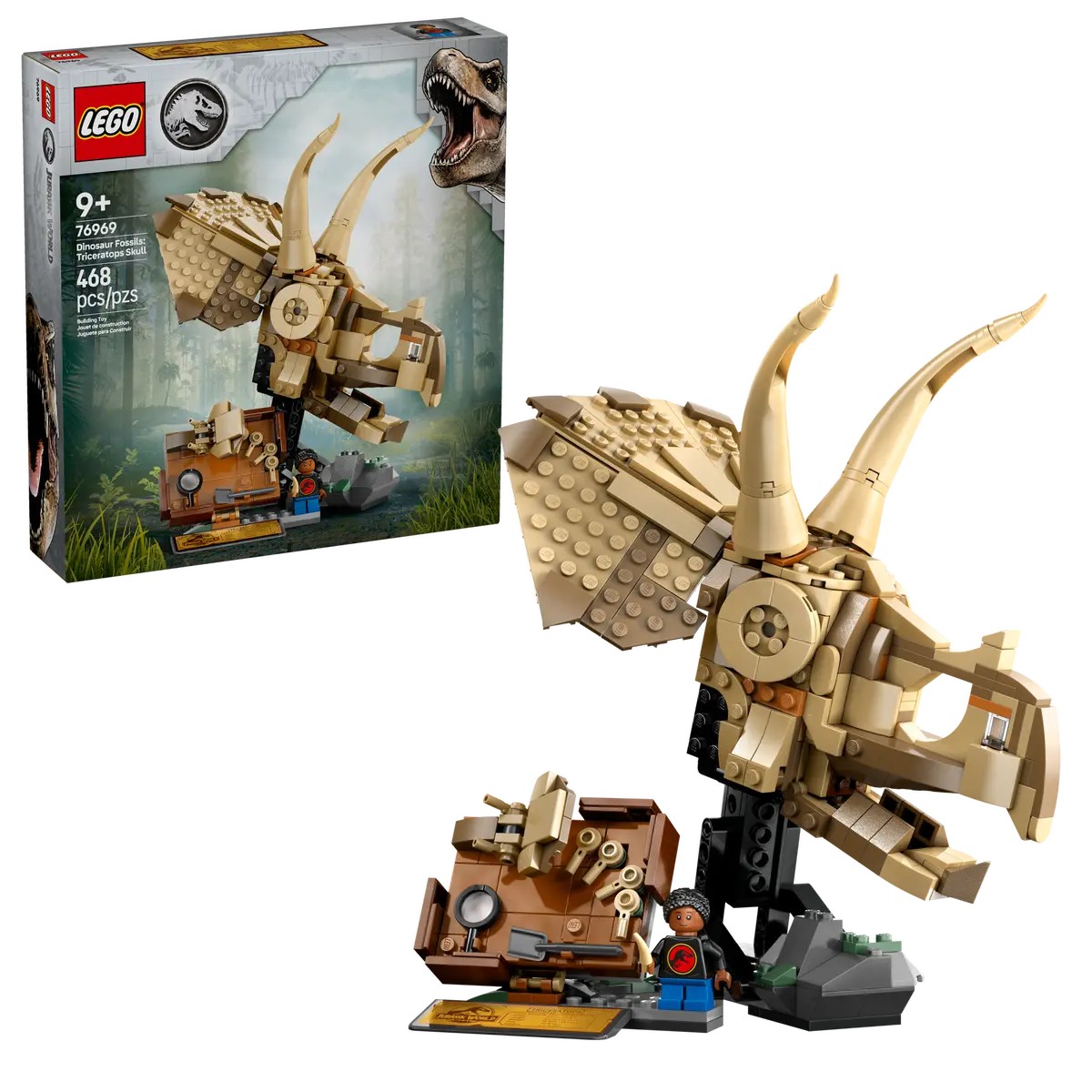Lego Jurassic World Fosile de Dinozaur Craniu de Triceratops 76969 - poza 1