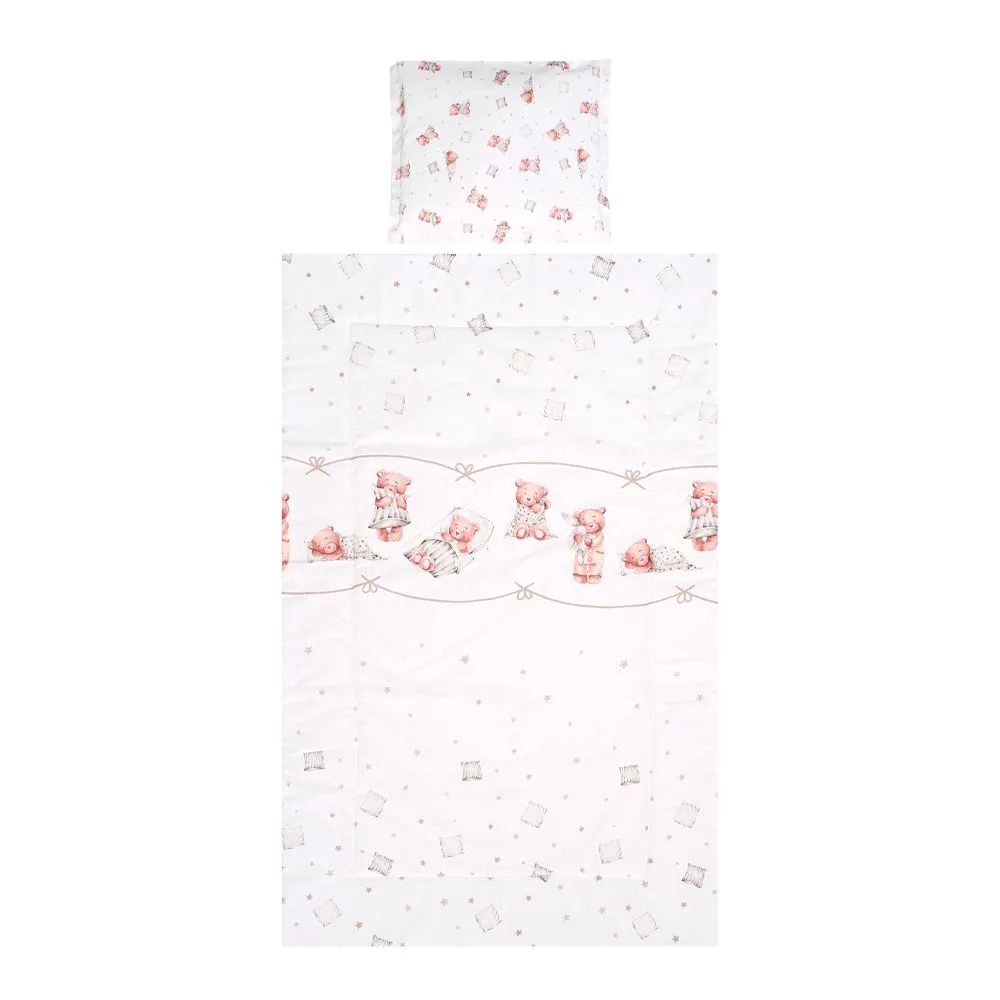 Lenjerie de pat Lorelli Classic Cosy 3 piese Beige Bear - poza 1