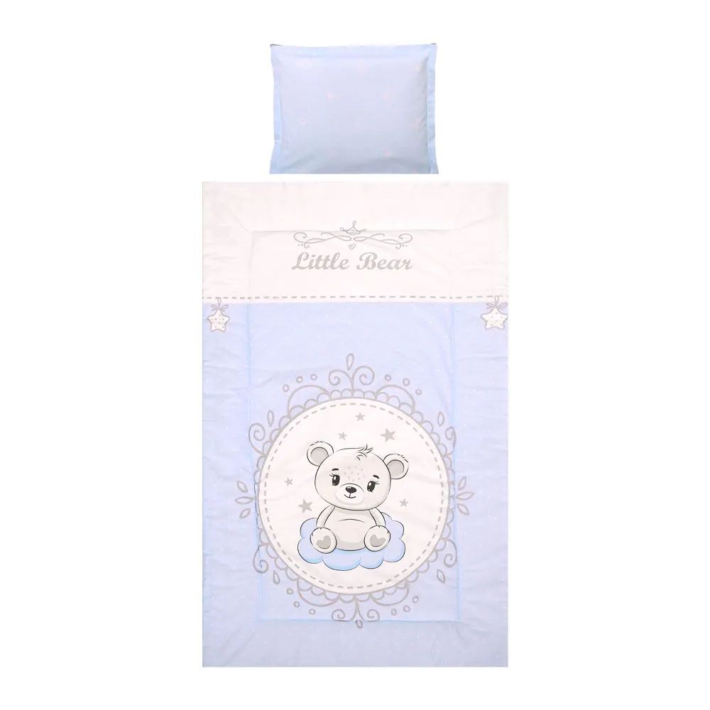 Lenjerie de pat Lorelli Classic Cosy 3 piese Blue Bear - poza 1