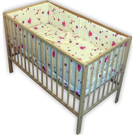 Lenjerie patut Hubners Kitty Floricele 5 piese crem - poza 1