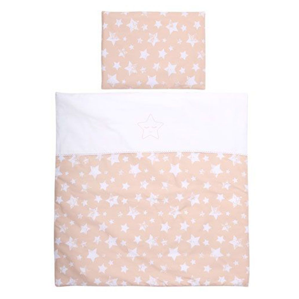 Lenjerie pentru leaganul cu baldachin First Dreams Lorelli Beige Stars - poza 2