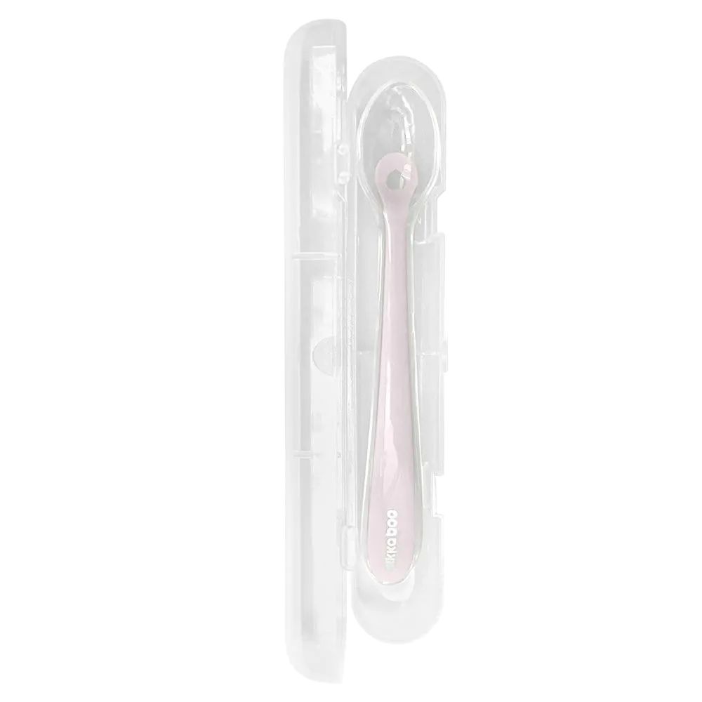 Lingura din silicon in cutie Kikka Boo roz - poza 2