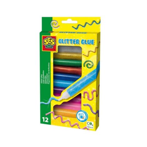 Lipici colorat cu sclipici, lavabil, 12 tuburi - poza 1