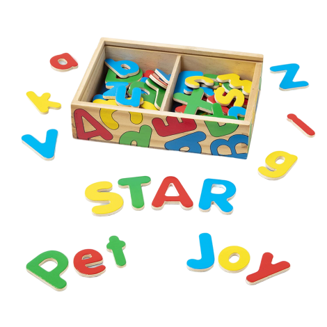 Litere Magnetice din lemn 52 piese Melissa & Doug 448 - poza 1