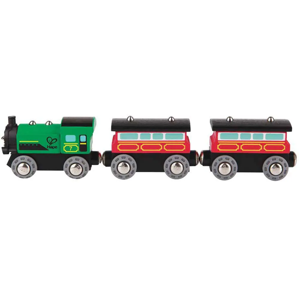 Locomotiva cu 2 vagoane din lemn Hape - poza 1