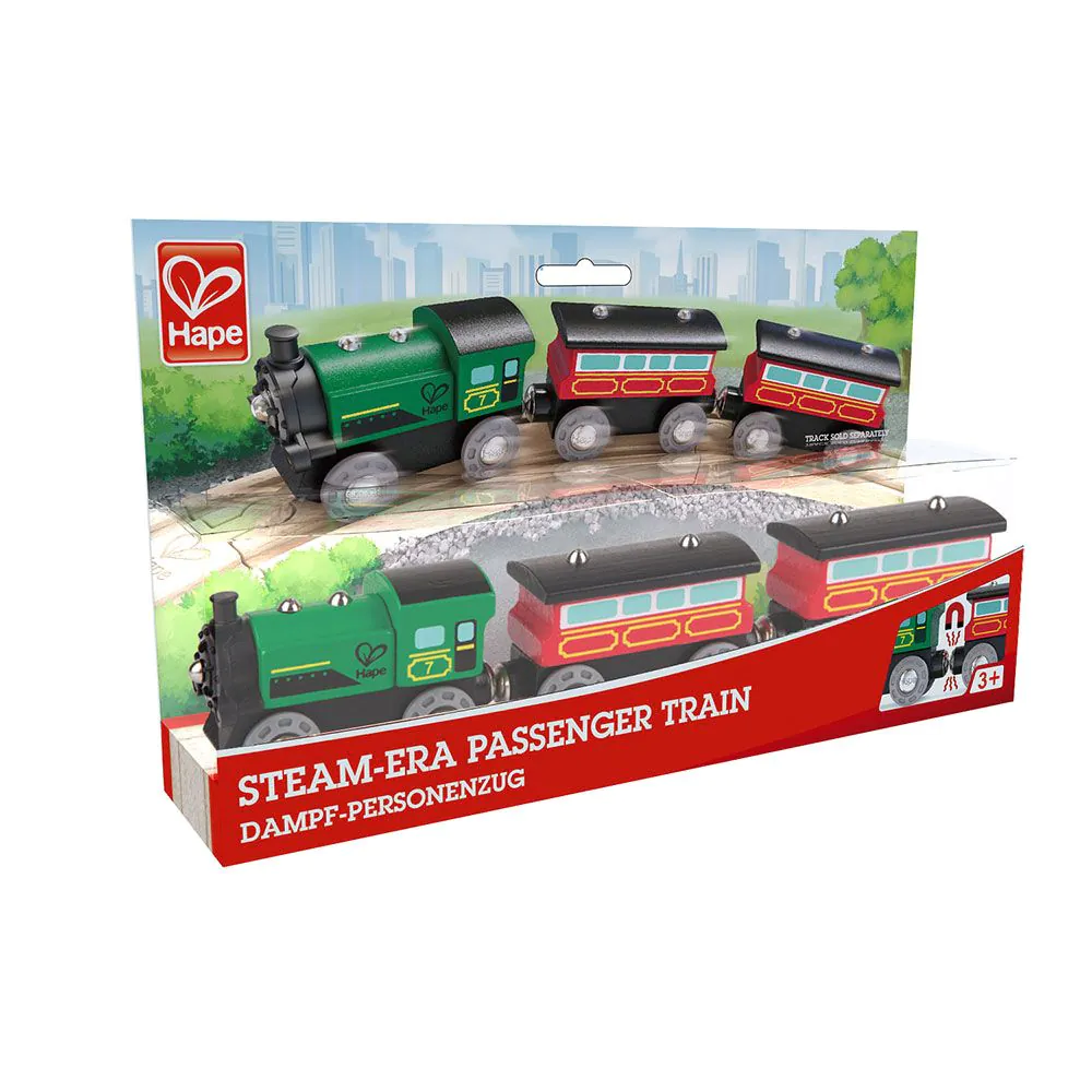 Locomotiva cu 2 vagoane din lemn Hape - poza 4