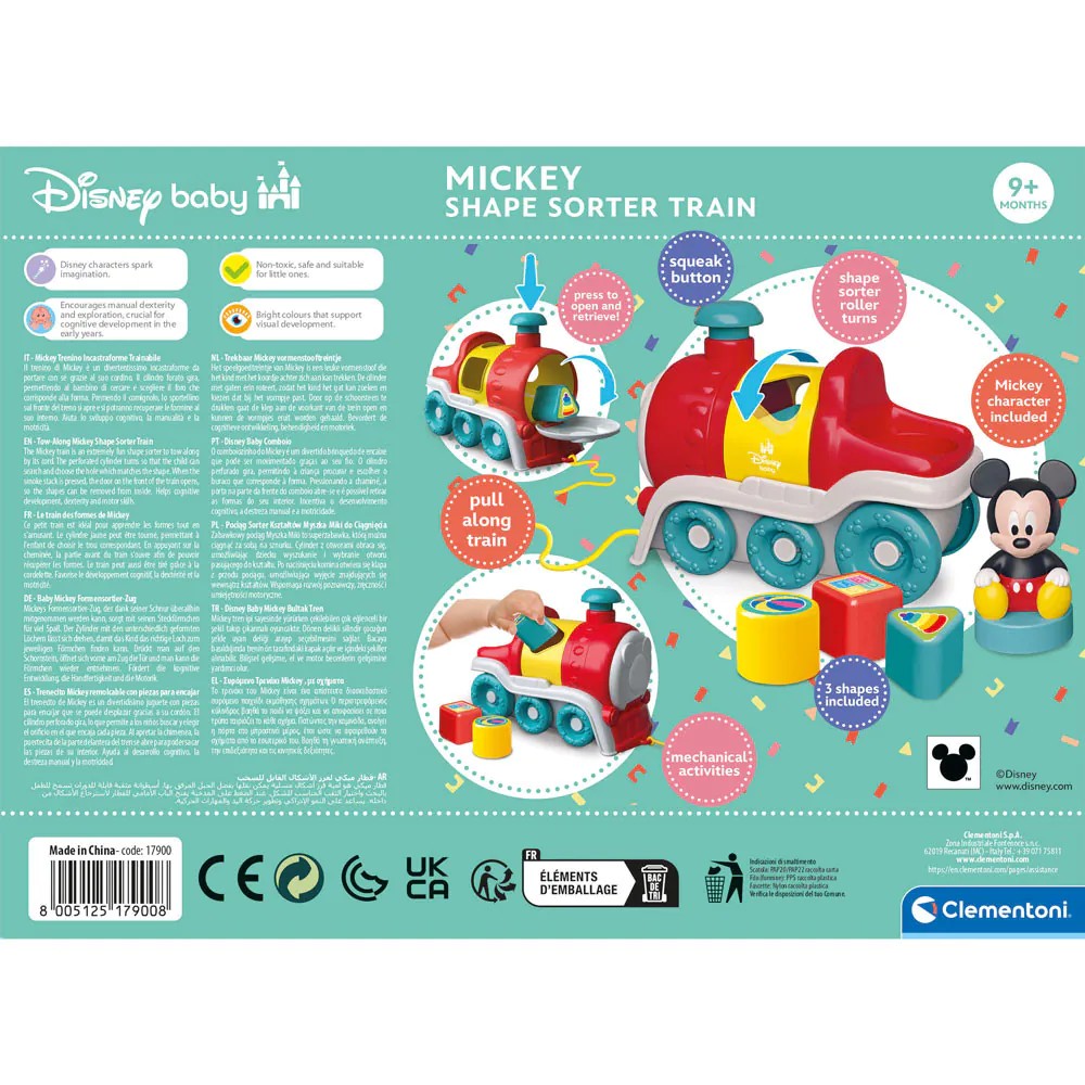 Locomotiva cu forme de sortat Clementoni Baby Disney Mickey - poza 4