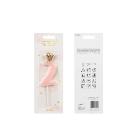 Lumanare cifra 2 coroana 9.5 cm - poza 2