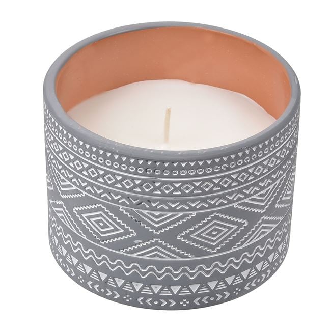 Lumanare citronella anti tantari in ghiveci ceramic,gri,900 g