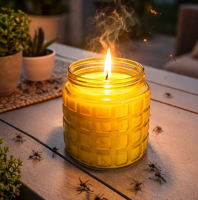 Lumanare citronella in borcan din sticla, 712 g, anti tantari