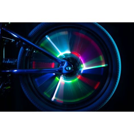 Lumini tubulare LED pentru roti bicicleta, SpinBrightz, multicolor - poza 2