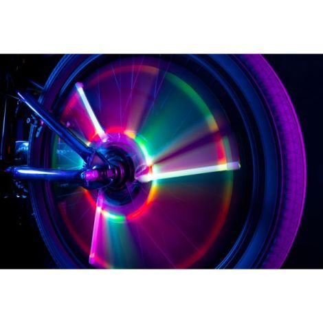 Lumini tubulare LED pentru roti bicicleta, SpinBrightz, multicolor - poza 3