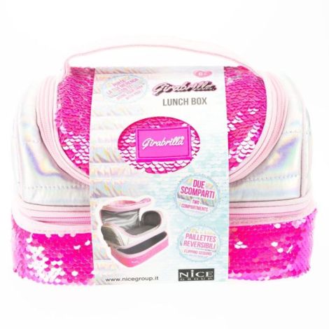 Lunch box Girabrilla , cutie termica matlasata cu paiete reversibile si interior impermeabil - poza 1