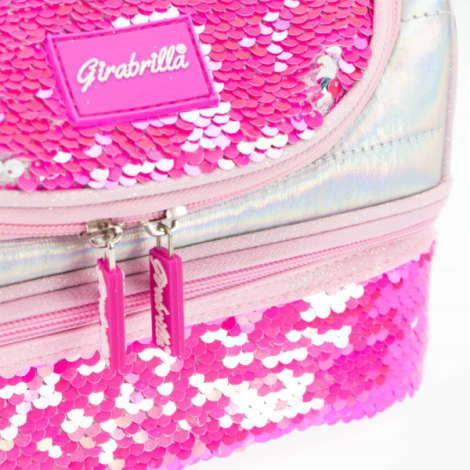 Lunch box Girabrilla , cutie termica matlasata cu paiete reversibile si interior impermeabil - poza 4
