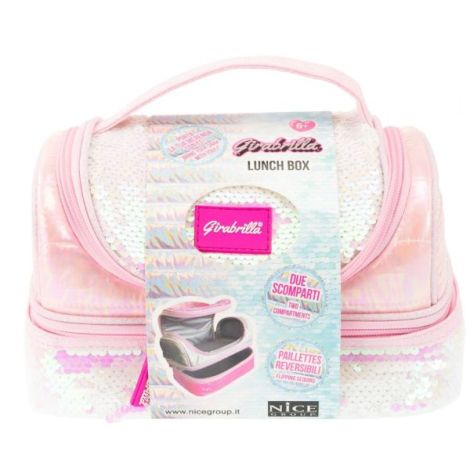 Lunch box Girabrilla , cutie termica matlasata cu paiete reversibile si interior impermeabil