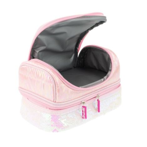 Lunch box Girabrilla , cutie termica matlasata cu paiete reversibile si interior impermeabil - poza 2