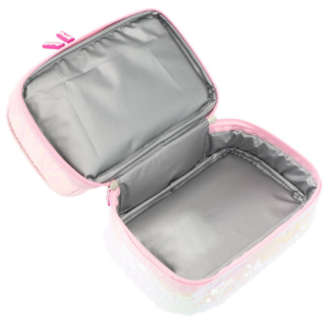 Lunch box Girabrilla , cutie termica matlasata cu paiete reversibile si interior impermeabil - poza 4