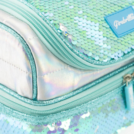 Lunch box Girabrilla , cutie termica matlasata cu paiete reversibile si interior impermeabil - poza 4