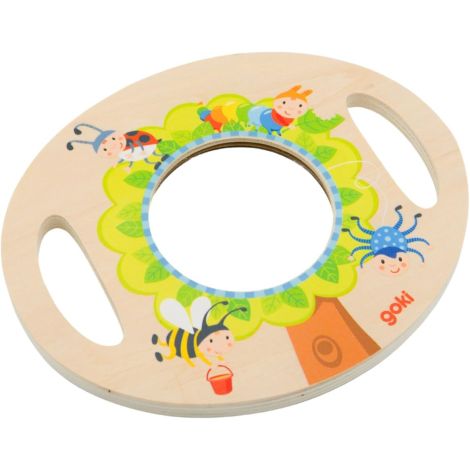 Lupa din lemn si plastic 18x15 cm, cu manere, pentru copii mici - poza 2