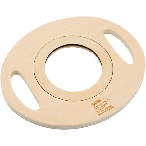 Lupa din lemn si plastic 18x15 cm, cu manere, pentru copii mici - poza 3
