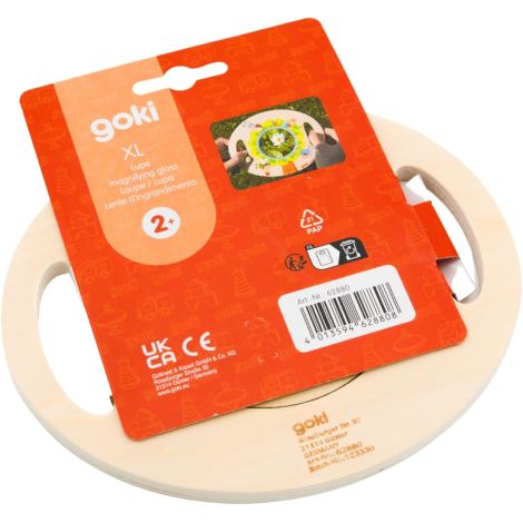 Lupa din lemn si plastic 18x15 cm, cu manere, pentru copii mici - poza 5