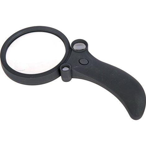 Lupa din plastic cu lentile din sticla si leduri, 22,5 x 10,5 x 2,8 cm, uz didactic - poza 1