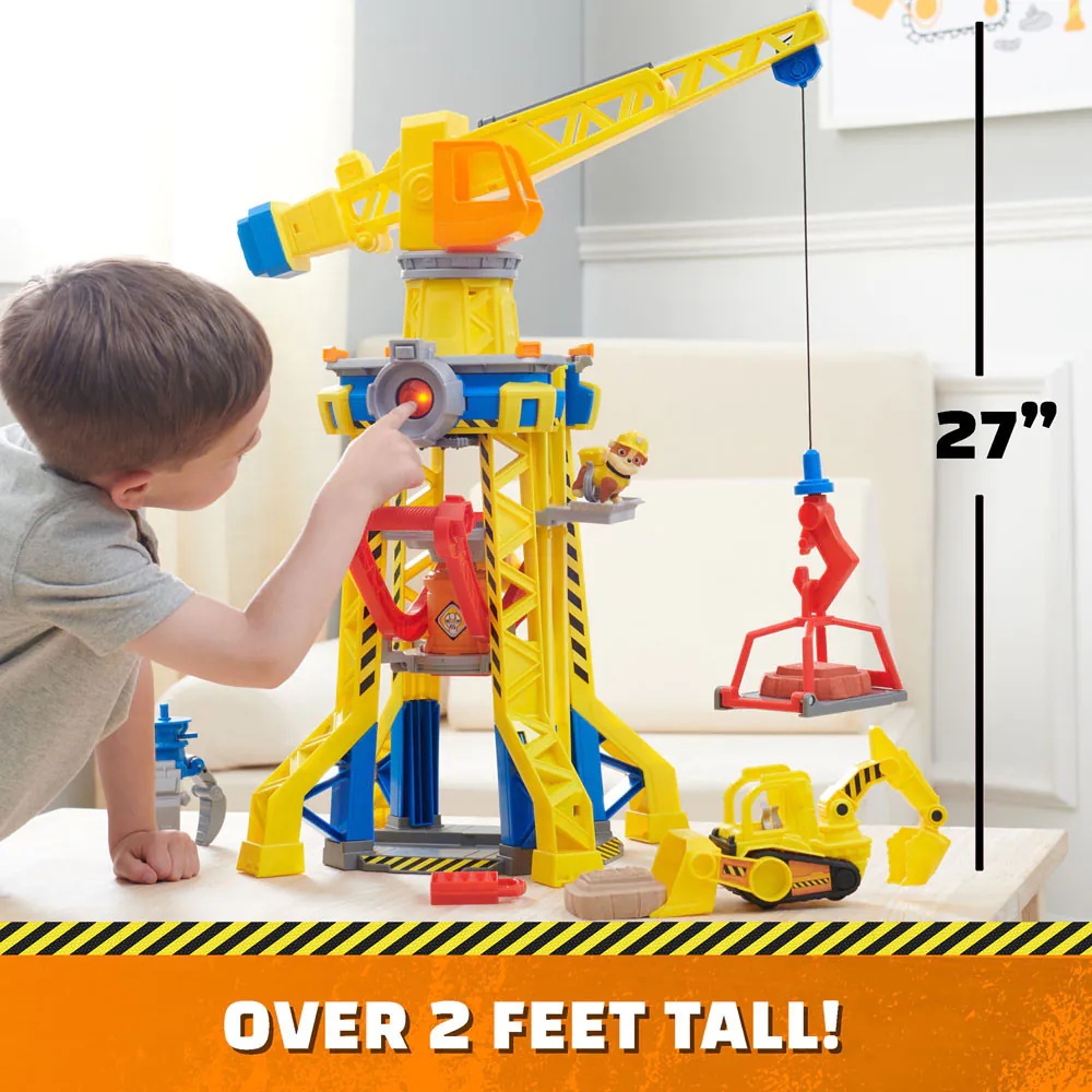 Macara cu sunete si lumini Paw Patrol Rubble Crew Crane 60 cm - poza 2
