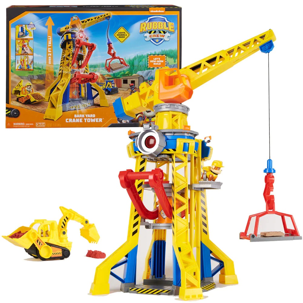 Macara cu sunete si lumini Paw Patrol Rubble Crew Crane 60 cm - poza 3