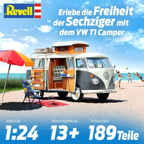 Macheta VW T1 Camper Van Revell scara 1:24 - poza 2
