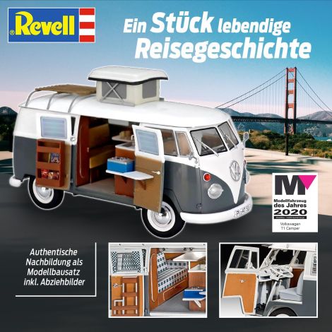 Macheta VW T1 Camper Van Revell scara 1:24 - poza 4