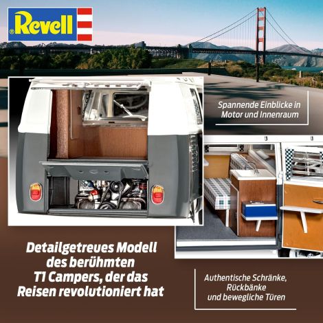 Macheta VW T1 Camper Van Revell scara 1:24 - poza 5