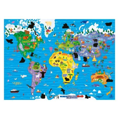 Magic puzzle - harta lumii ( 50 piese) - poza 2